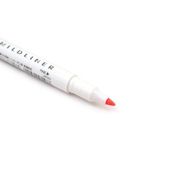 Bút đánh dấu hai đầu Zebra Mildliner Double-Sided Highlighter – Fine/Bold – Màu cam ánh hồng (Coral Pink)