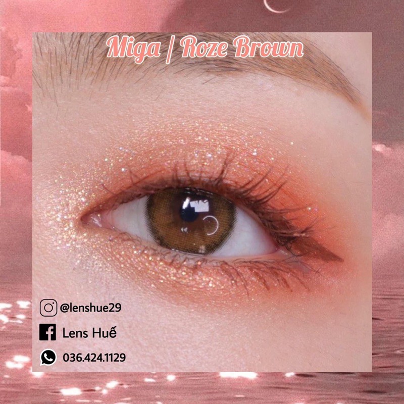 ❌ Lens Miga Brown 0 độ - nâu viền đen nhẹ giãn nhỏ tự nhiên✨ kính áp tròng - Lens Huế