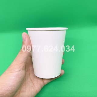 200 cốc giấy 8oz 280ml đựng cà phê dùng một lần kèm nắp đen