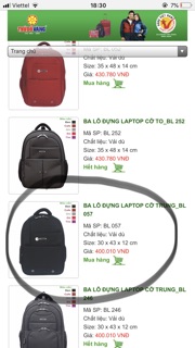 Balo BL057 Thủ Đô Vàng giá tag 400.000₫
