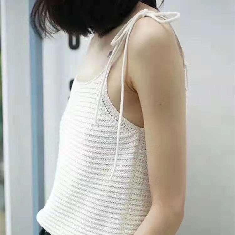 Áo Dệt Kim Không Tay Màu Sắc Đơn Giản Cho Nữ