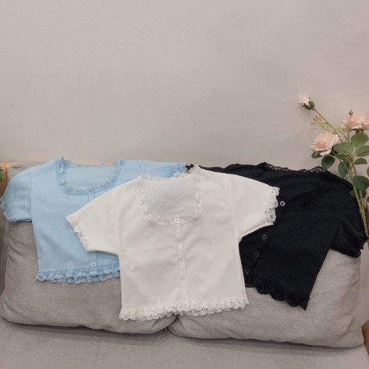 Áo Croptop Cổ Vuông, Viền Ren Form Ôm Cực Đẹp - Vải Mỏng Sang Chảnh, Mặc Sáng Da - Chuly