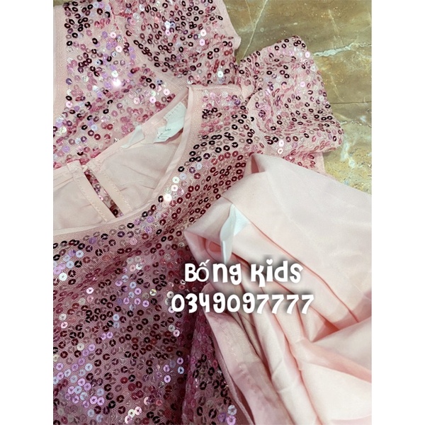 Váy Party Bé Gái Thêu Sequin Hồng HaM(cắt tag)