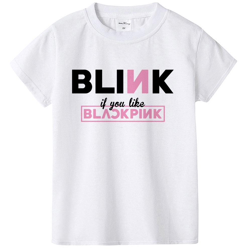 Áo Thun In Hình Blackpink Thời Trang Mùa Hè Hàn Quốc Dành Cho Bé Gái