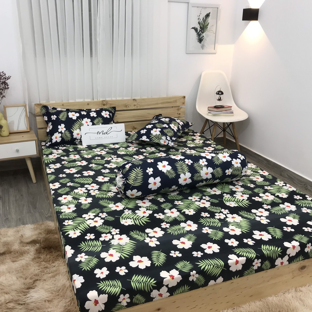 Bộ ga gối, Cotton Poly nhiều màu sắc MD.Decor - Chăn ga gối miễn phí may bo chun M4,M6,M8