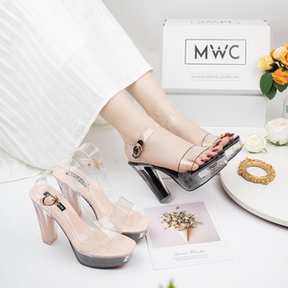 Giày Cao Gót MW Đế Đúp Gót Pha Lê 12cm Quai Trong NUCG - 3955