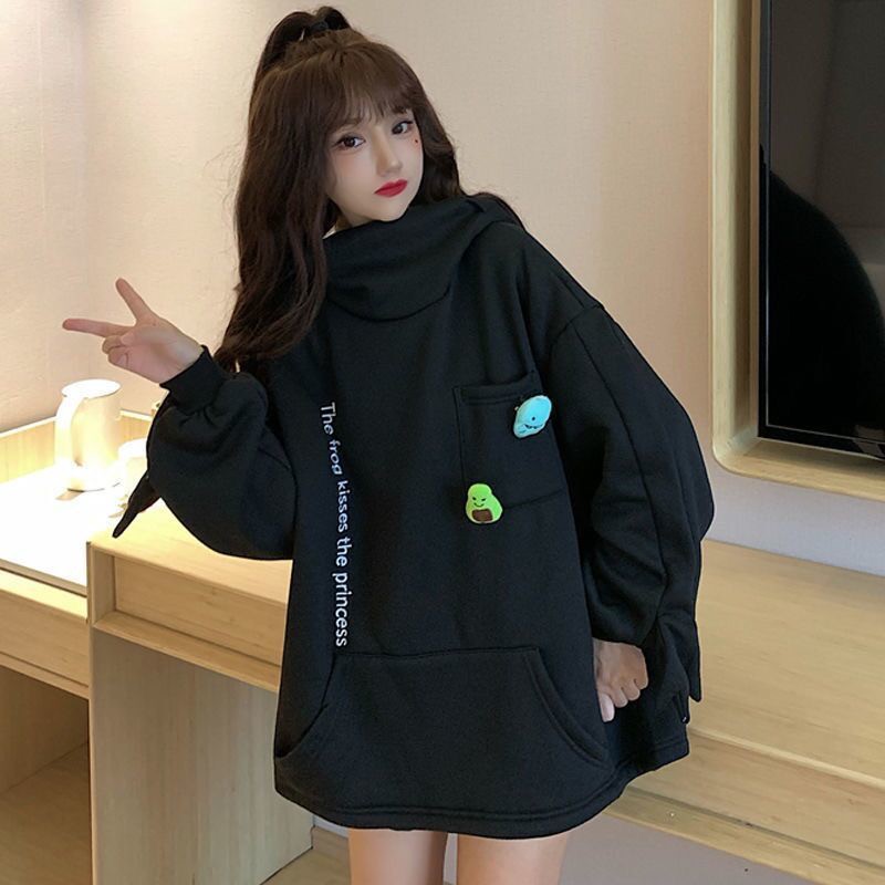 Áo hoodie dài tay có mũ trùm đầu thời trang thu đông size lớn dành cho nữ