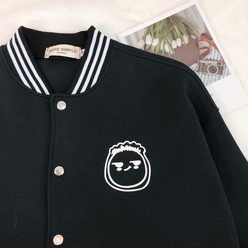 [Mã WASTMAY giảm 15% tối đa 30K đơn 150K] Áo khoác form rộng tay dài BOMBER FACE ulzzang (ẢNH THẬT) | BigBuy360 - bigbuy360.vn