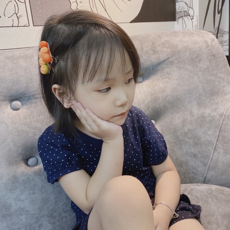 Kẹp tóc hình hoa quả_trái cây  hình quả cam dễ thương_đáng yêu