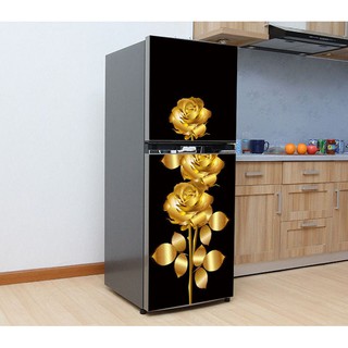 decal dán tủ lạnh Hoa Hồng Vàng 3d chất lượng cao