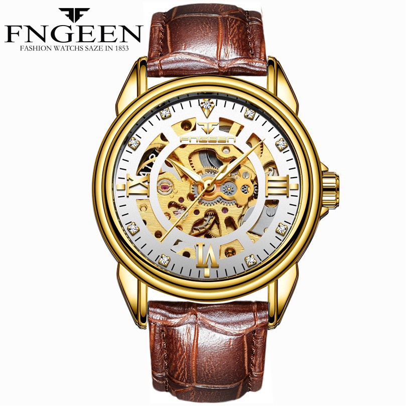 ĐỒNG HỒ CƠ NAM AUTOMATIC FNGEEN 8866 DÂY DA CAO CẤP CHÍNH HÃNG