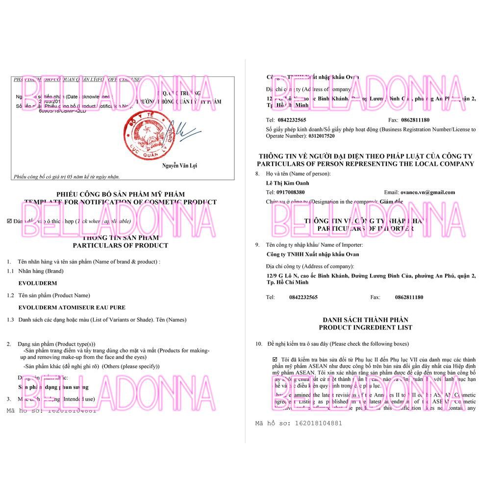 Xịt Khoáng Dưỡng Ẩm Evoluderm Atomiseur Eau Pure 150ml | BigBuy360 - bigbuy360.vn