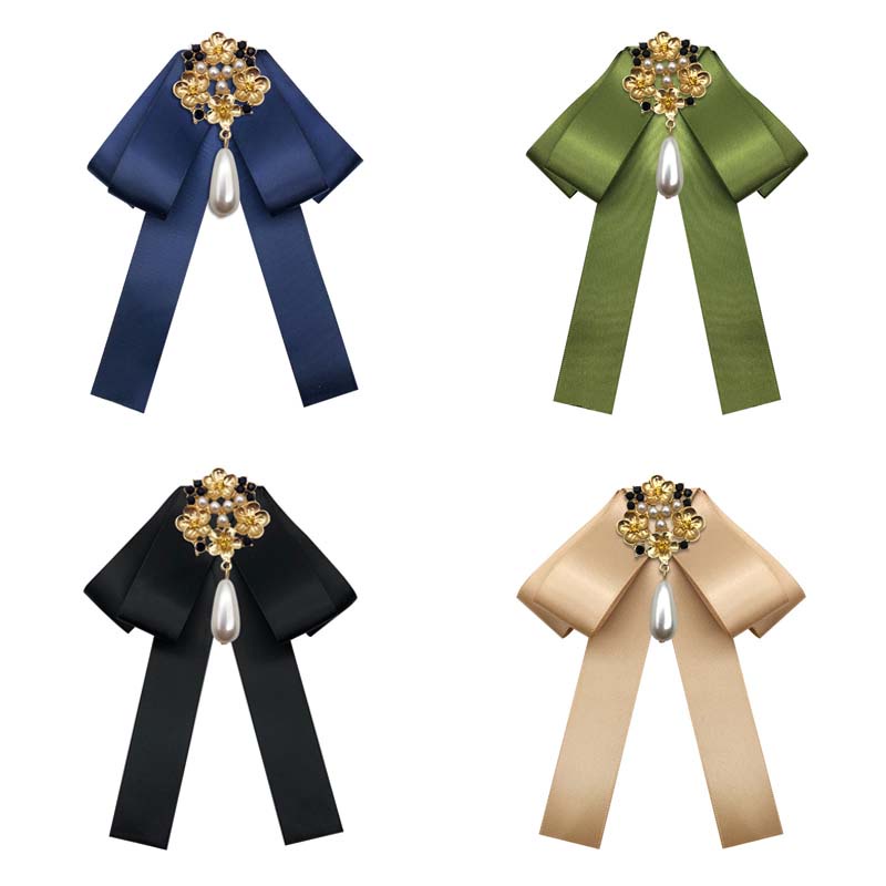 Cài Áo Hình Nơ Đính Ngọc Trai Phong Cách Baroque Cho Nữ