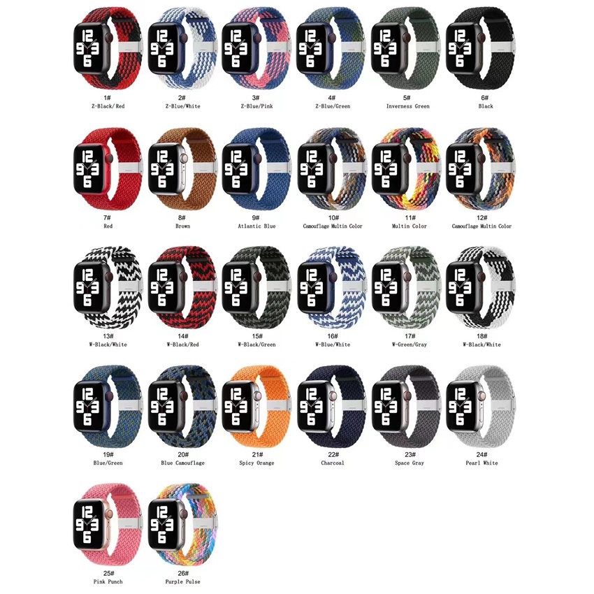 Dây Đeo Đồng Hồ Bằng Nylon Co Giãn 2022 44mm 40mm 45mm 41mm 42mm 38mm 45 mm Cho iWatch serie 3 5 SE 6 7