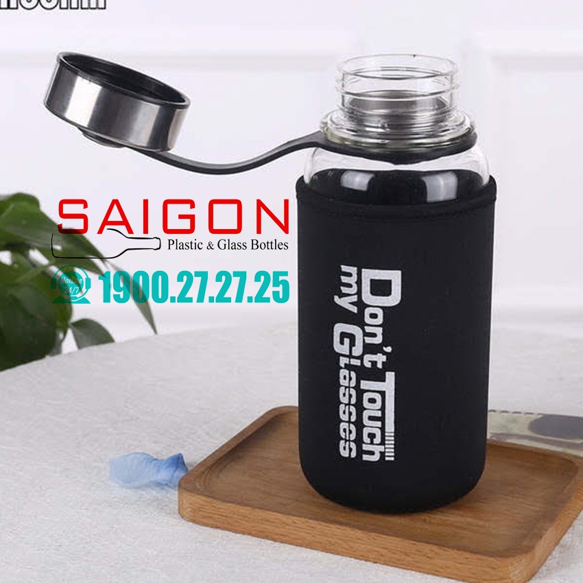 Bình Thủy Tinh Có Túi Giữ Nhiệt 850ml - 650ml Sang Trọng