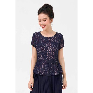 Áo Kiểu Nữ Bigsize Peplum Đai Eo Phối Lamer L61B21H011