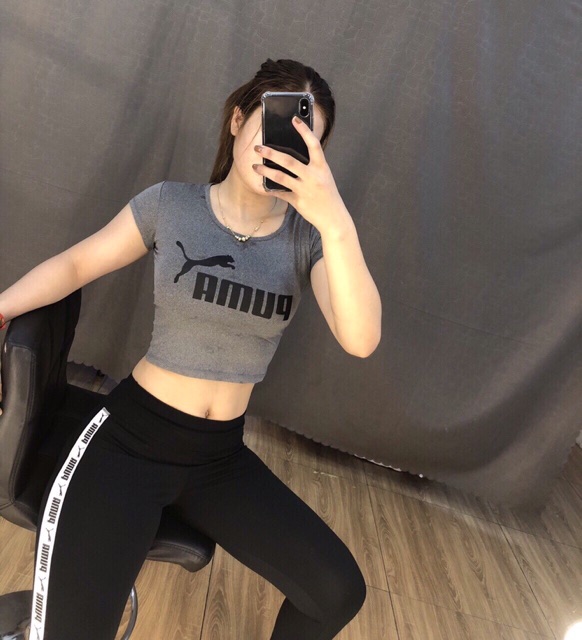 Bộ tập gym yoga nữ, bộ croptop PM cực tôn dáng, co giãn tốt