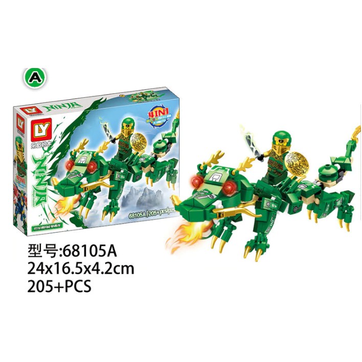 lego xếp hình lắp ráp bộ tứ linh truyền thuyết 4in1