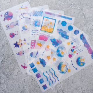 (Hình thật) Set washi sticker Galaxy