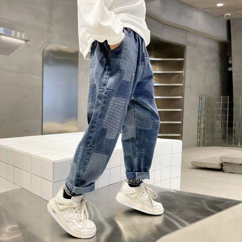 Quần Jeans Dài Phối Màu Thời Trang Cho Bé Trai