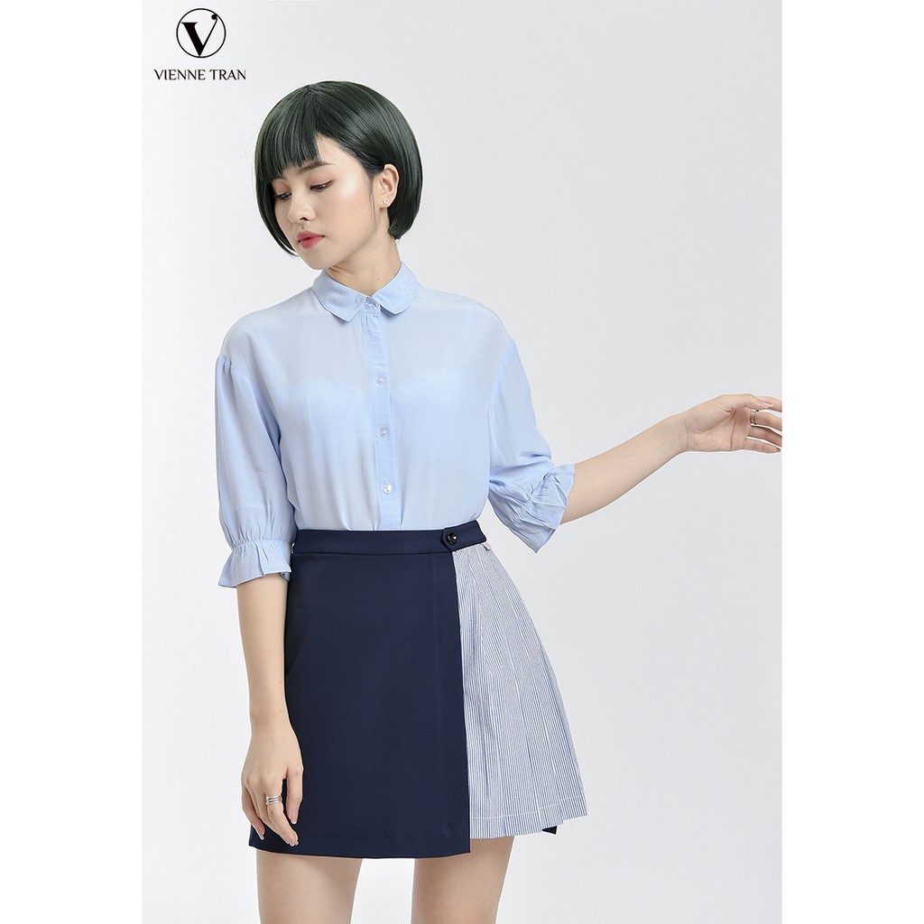 [Mã FASHIONMALLT4 giảm 15% đơn 150k] Chân váy A buộc đai Vienne Tran V62R19Q002 (Tím than)