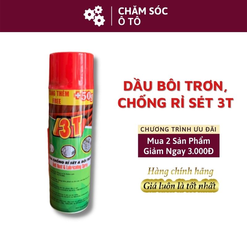 Dầu Bôi Trơn Chống Rỉ Sét, Chống Kẹt Ổ Khóa, Bản Lề, Cánh Cửa 3T - Vệ Sinh Xích, Dưỡng Sên Ô tô Xe Máy - CSOTVN