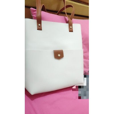 Túi tote da có ngăn ngoài vừa A4 P044