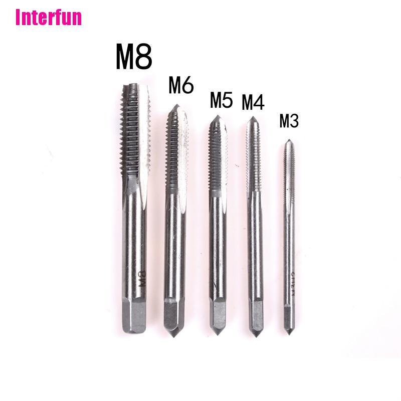 Bộ 5 Đầu Mũi Khoan Thẳng M3 M4 M5 M6 M8 3mm