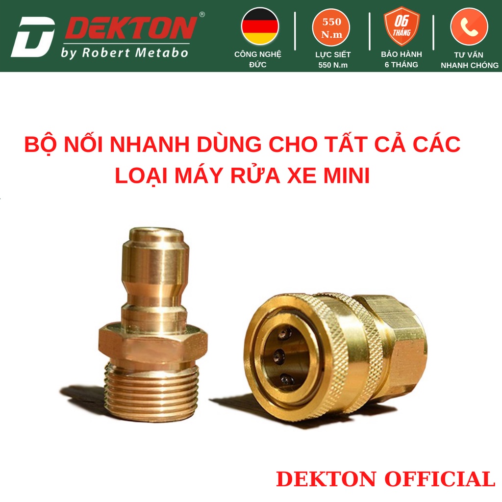 Bộ nối nhanh bằng đồng dùng cho tất cả máy rửa xe mini