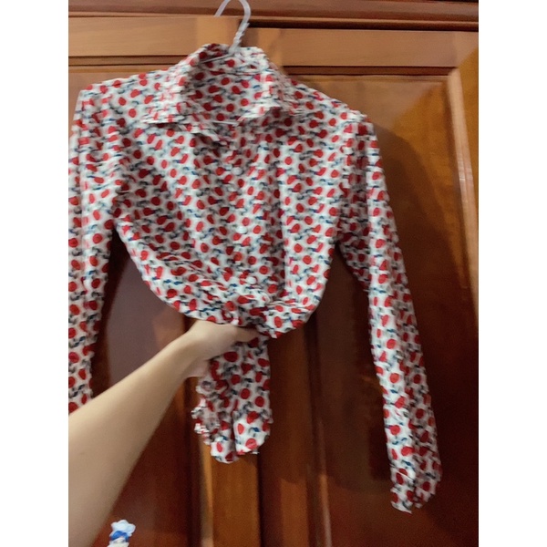Áo sơ mi công sở voan hoa nhí used