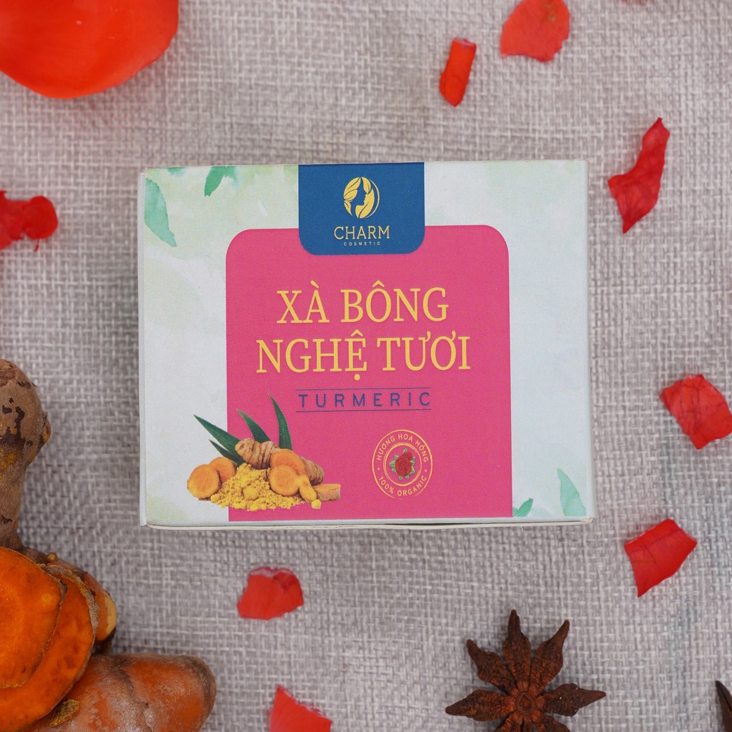 Xà Bông Nghệ Hoa Hồng Charm Chăm Sóc Mặt Và Body Giúp Da Sáng Khoẻ Mờ Thâm Giảm Mụn | BigBuy360 - bigbuy360.vn