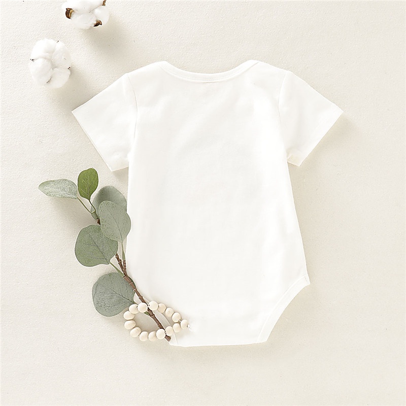 Áo liền quần MIKRDOO vải cotton in chữ hello và cầu vồng thiết kế tay ngắn thời trang mùa hè đáng yêu dành cho trẻ em