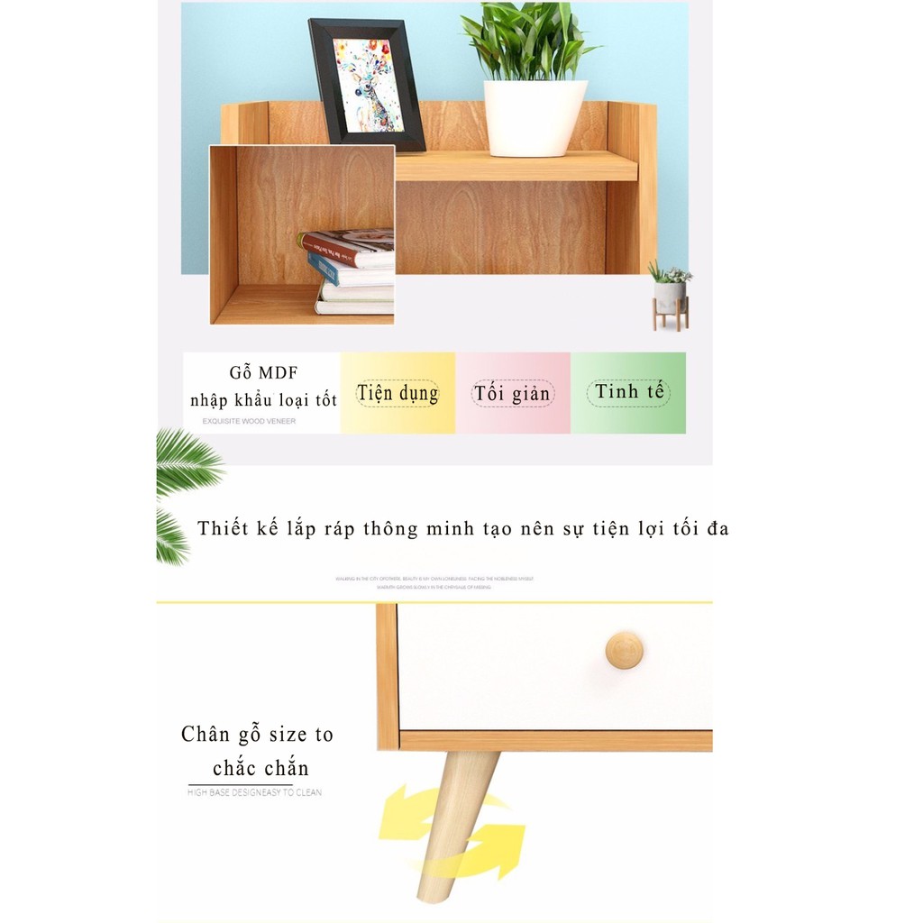 [2021] Kệ gỗ tab đầu giường Goodwood 2 tầng tự lắp ráp - TỦ ĐẦU GIƯỜNG GỖ MDF SIÊU BỀN DÁNG CHÂN GỖ SIZE TO Home Decor