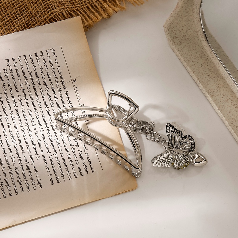 Kẹp Tóc Dây Xích Kim Loại Ba Chiều Hình Bướm Phong Cách Hàn Quốc Thanh Lịch