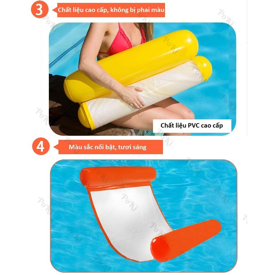 Phao bơi VÕNG NƯỚC 130x73cm, bơm hơi gấp gọn cao cấp | BigBuy360 - bigbuy360.vn