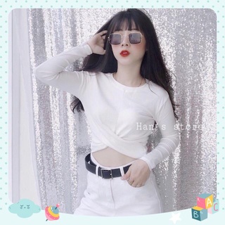 ẢNH THẬT- thun bozip -Áo tay dài xoắn eo ảnh thật