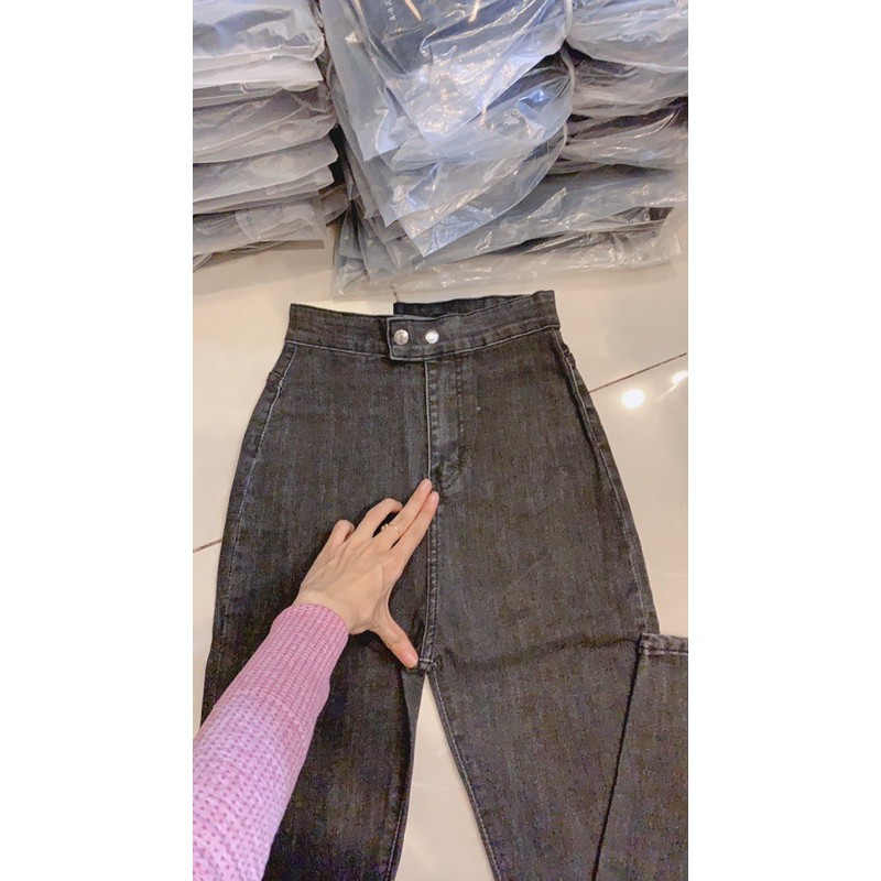 Quần jean lưng cao núc bấm | BigBuy360 - bigbuy360.vn