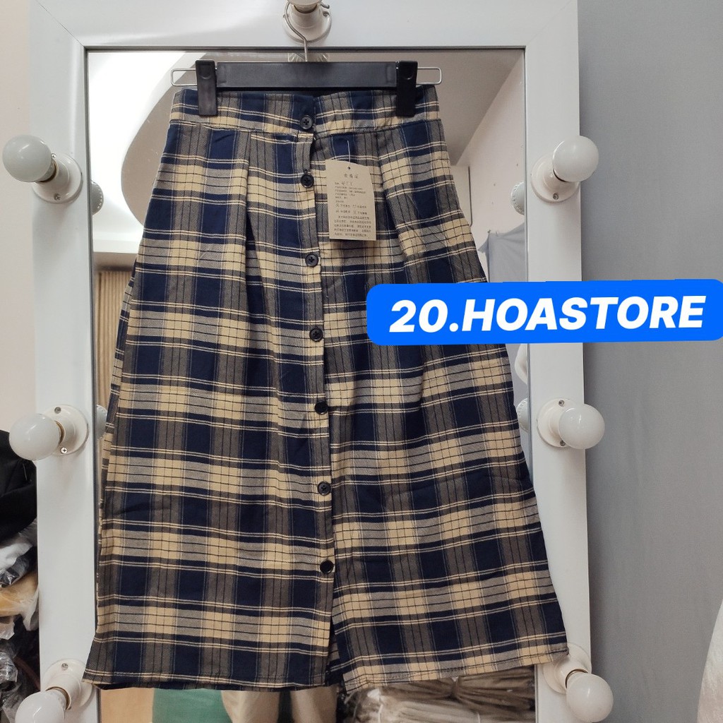 CHÂN VÁY MIDI CARO KẺ ĐỎ - CHÂN VÁY KẺ XANH DÀI ULZZANG | BigBuy360 - bigbuy360.vn