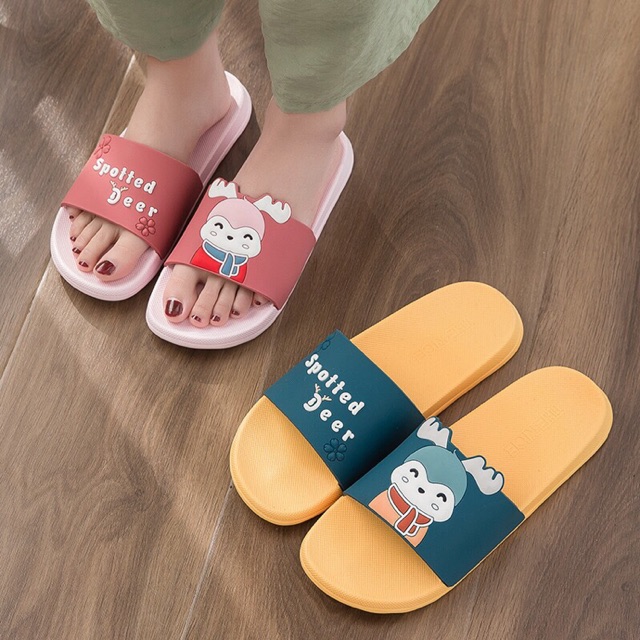 DÉP CAO SU UNISEX THỜI TRANG ULZZANG IN NỔI 3D TUẦN LỘC CỰC XINH