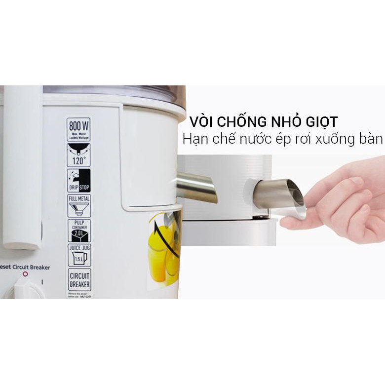 Máy Ép Trái Cây Panasonic PAVH-MJ-SJ01WRA – 1.5 Lít-Hàng Chính Hãng