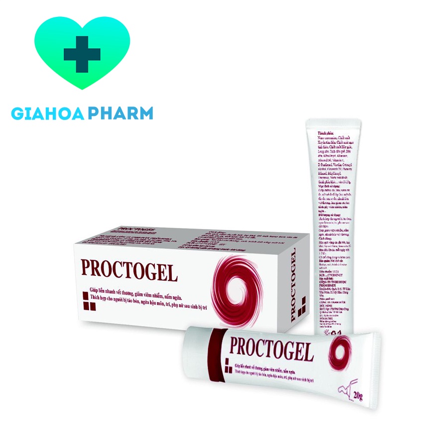 Proctogel - Gel bôi trĩ (trĩ nội, trĩ ngoại), giúp mau lành vết thương, dịu mát da, giảm ngứa hậu môn