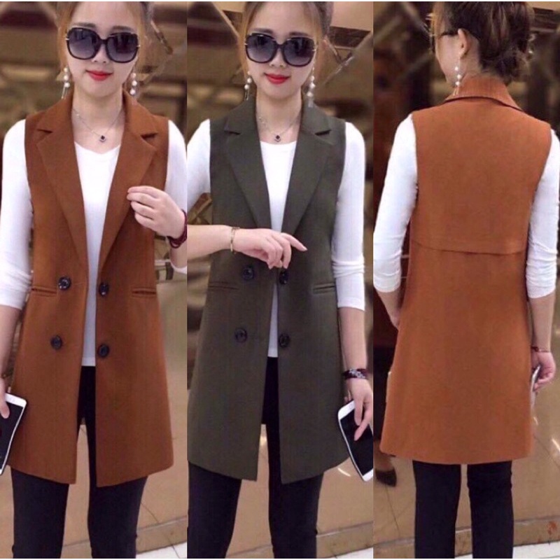 ÁO VEST GHILE UMI QUẢNG CHÂU cao cấp dáng dài cho nữ