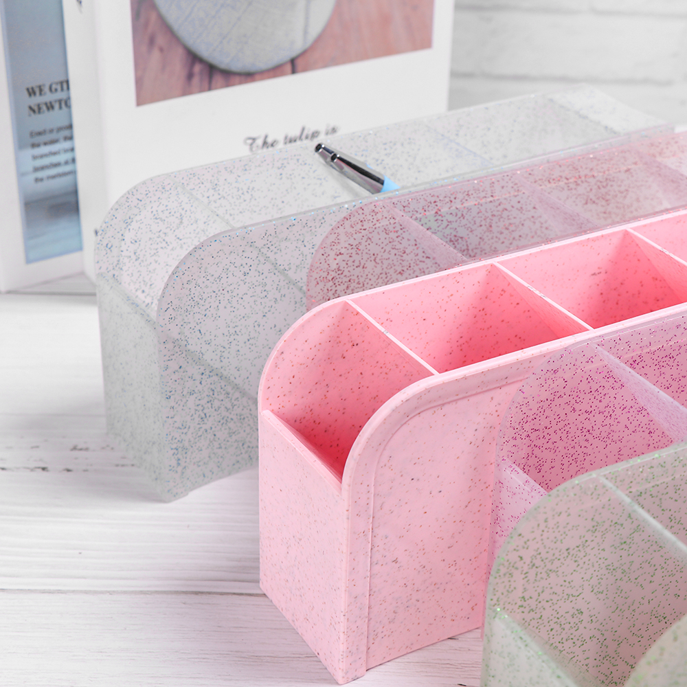 Khay đựng bút vuông 4 ngăn nghiêng/ tròn tiện dụng