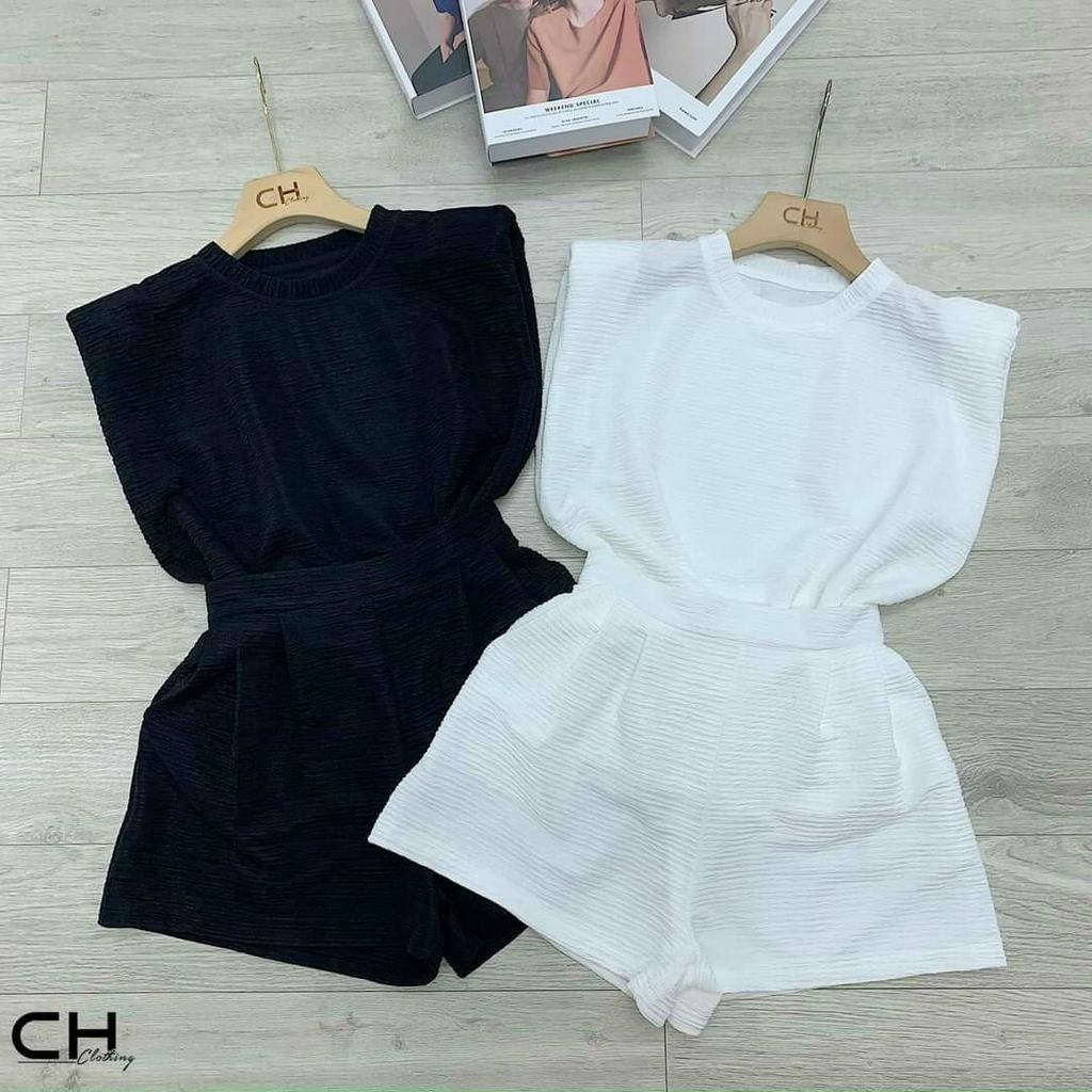 Sét Bộ Ba Lỗ Chất Thun Xốp Siêu Mát,Bộ Đồ Nữ Đi Chơi Sang Chảnh,Sét Thun Mặc Hè Cực Mát