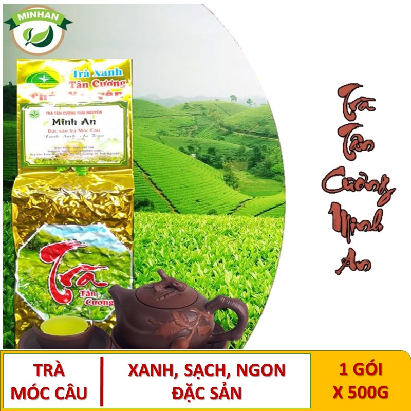 500g trà xanh Tân Cương chè Thái Nguyên móc câu đặc sản thơm ngon xanh sạch - biếu tặng ý nghĩa thanh nhiệt tốt cho sức 