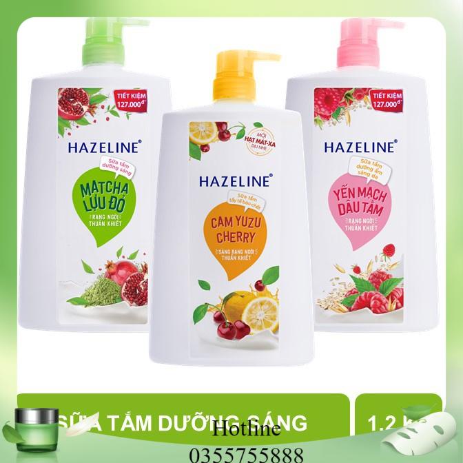 Sữa Tắm Hazeline Dưỡng Thể Thiên Nhiên Trắng Sáng Da Matcha Lưu Đỏ 1.2 Kg