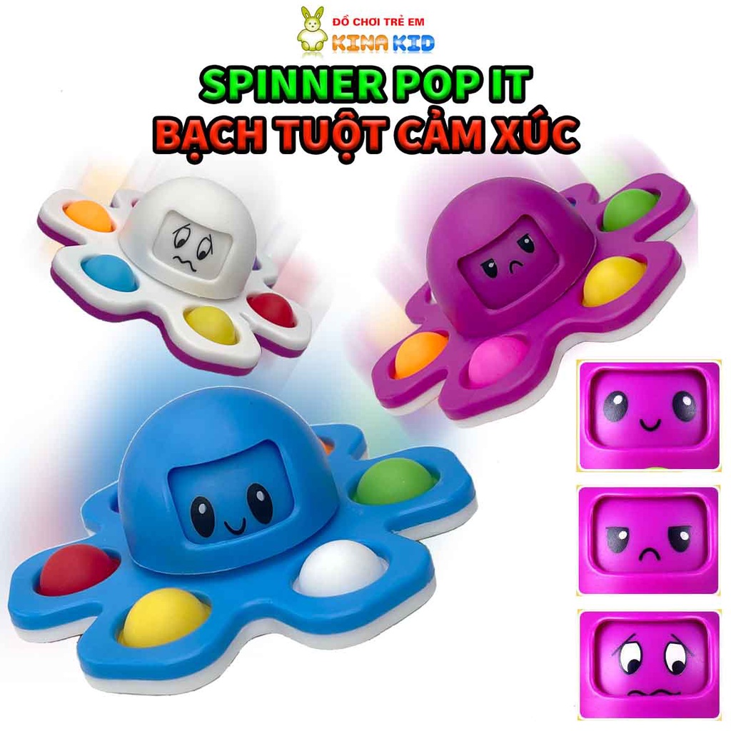 [Mã LIFE0503TOYS giảm 10% đơn 0Đ] Đồ Chơi Fidget Spinner Pop It, Con Quay Bạch Tuột Cảm Xúc, Giúp Giảm Căng Thẳng Cho Bé