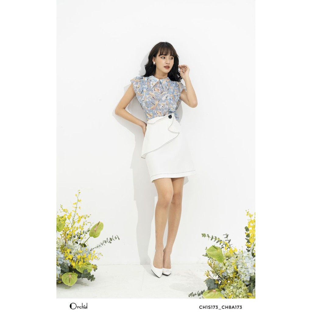 Chân váy ngắn chữ a trơn đắp vạt che bụng trẻ trung, chất thoáng mát co dãn  - Orchid CH8A173 | BigBuy360 - bigbuy360.vn