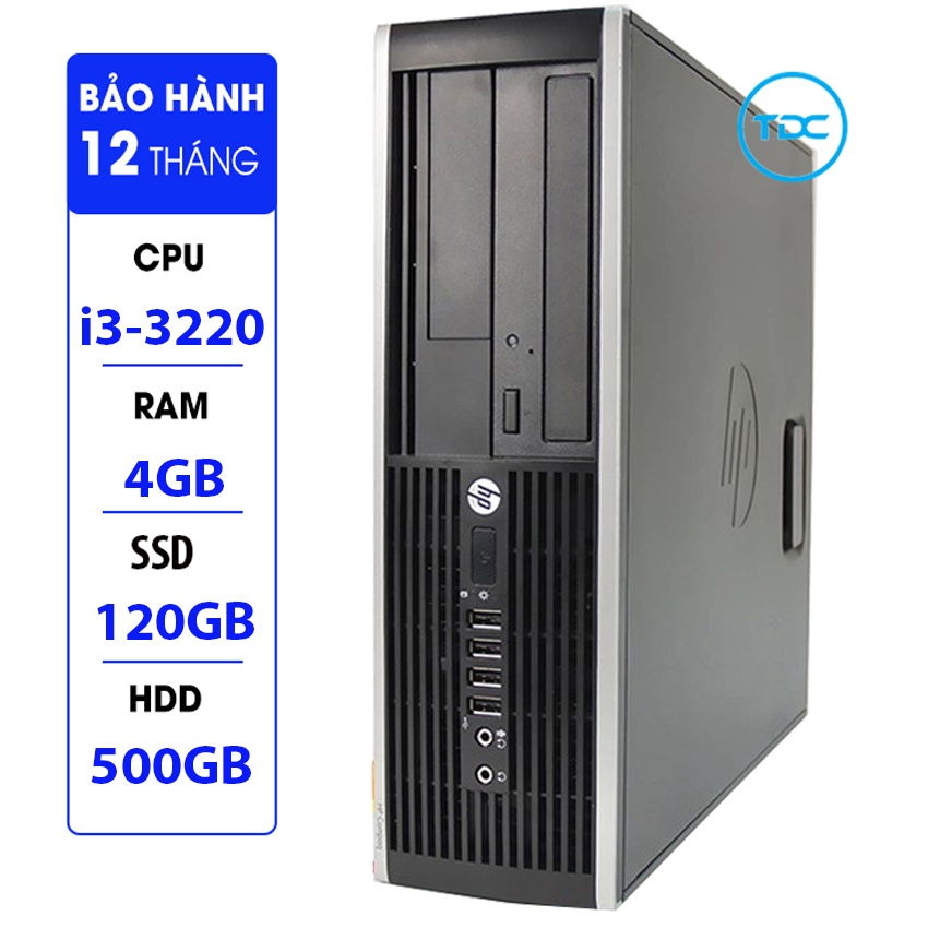 Case máy tính đồng bộ HP Compaq 6300 SFF CPU i3-3220 Ram 4GB SSD 120GB + HDD 500B Tặng USB thu Wifi, Bảo hành 12 tháng