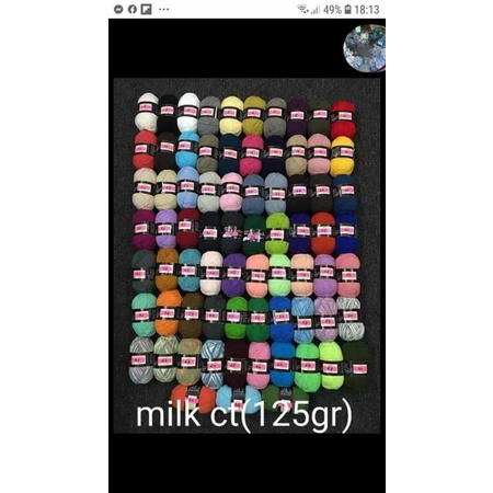 Len milk loại 1 125gr màu từ 1-50